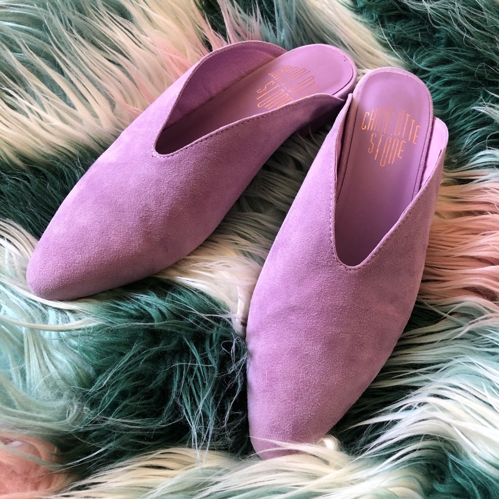Charlotte Stone Calvin Lavender Mule Shoes